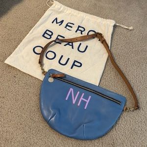 Clare V Grande Fanny Cobalt Leather with monogram